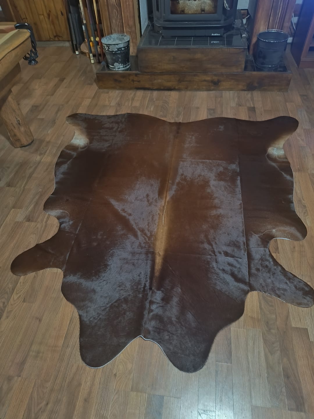 Customer photo review of SUPER SALE Brown Natural Cowhide Rug - X-Large 7' 3"H x 6' 10"W