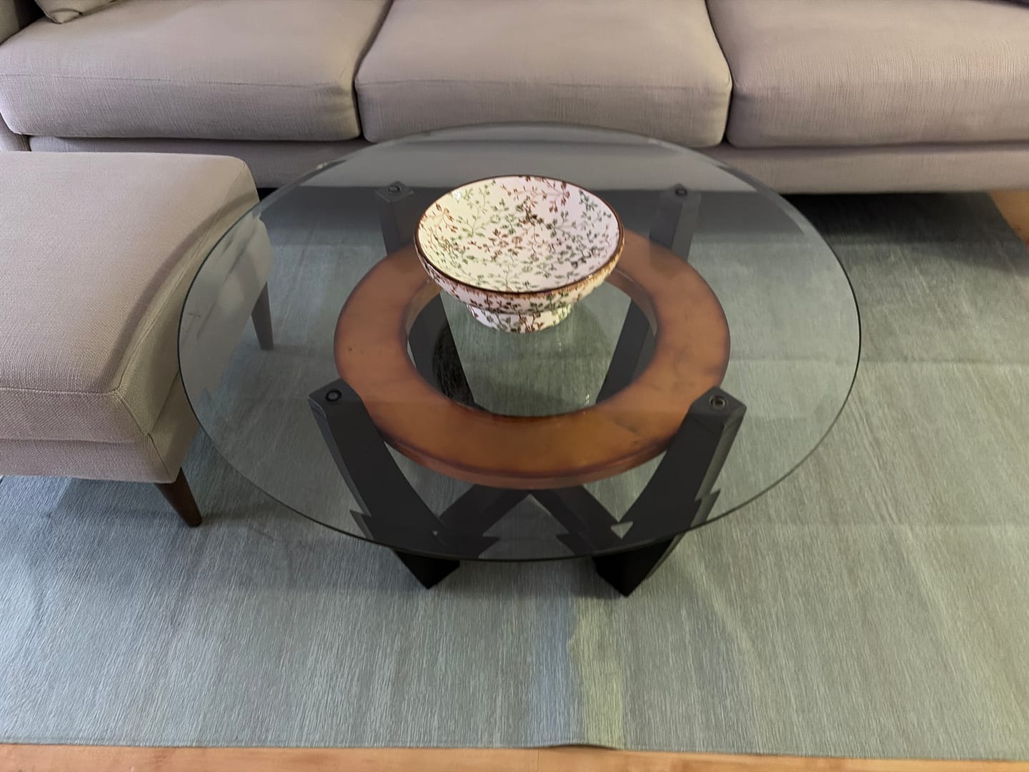 Customer photo review of Solid Sea Moss Green Machine Washable Rug