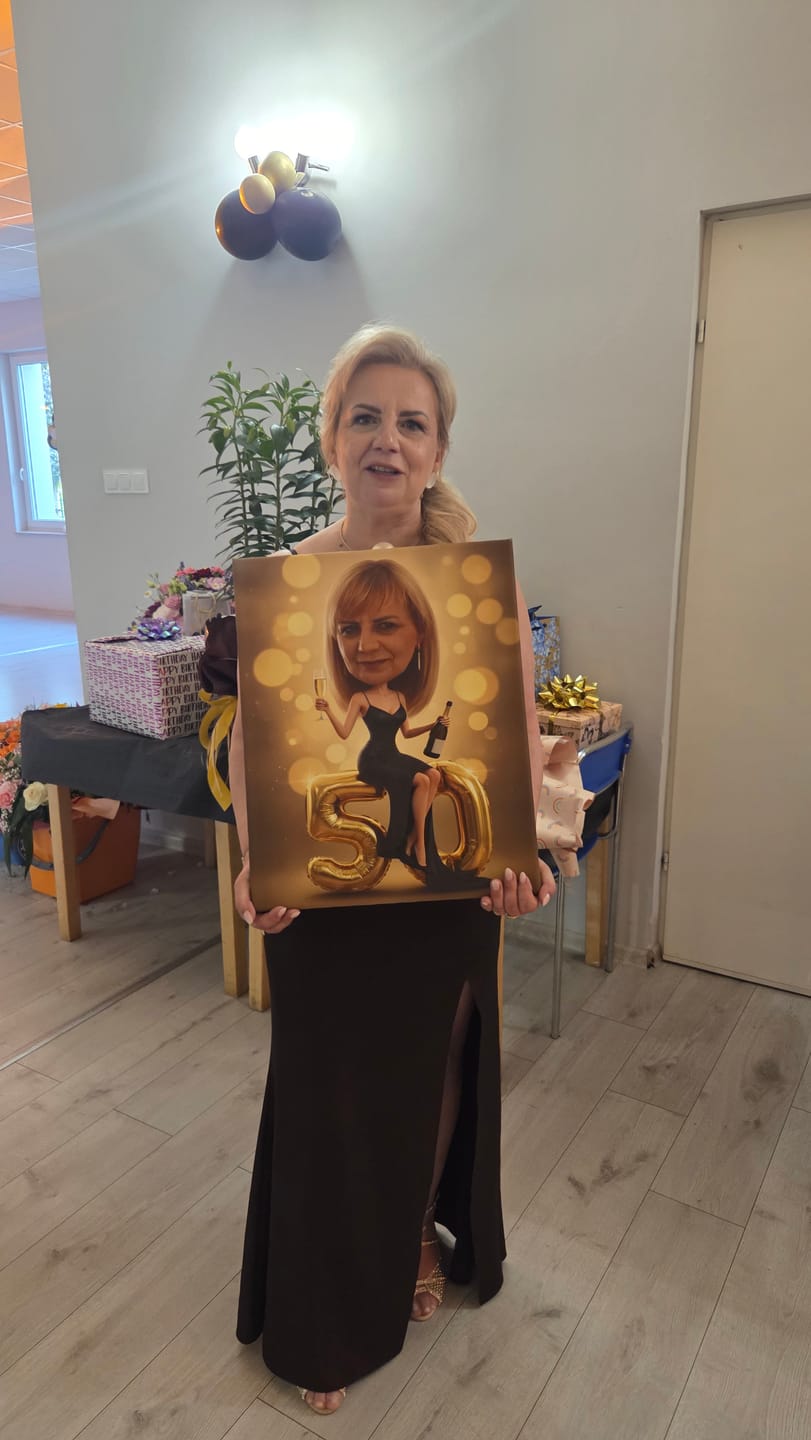 Customer photo review of Szampańskie Urodziny - Karykatura ze zdjęcia