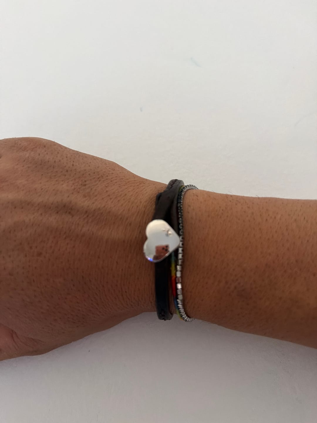 Customer photo review of Bracciale pelle Cuore Mio Palladio Tulsi