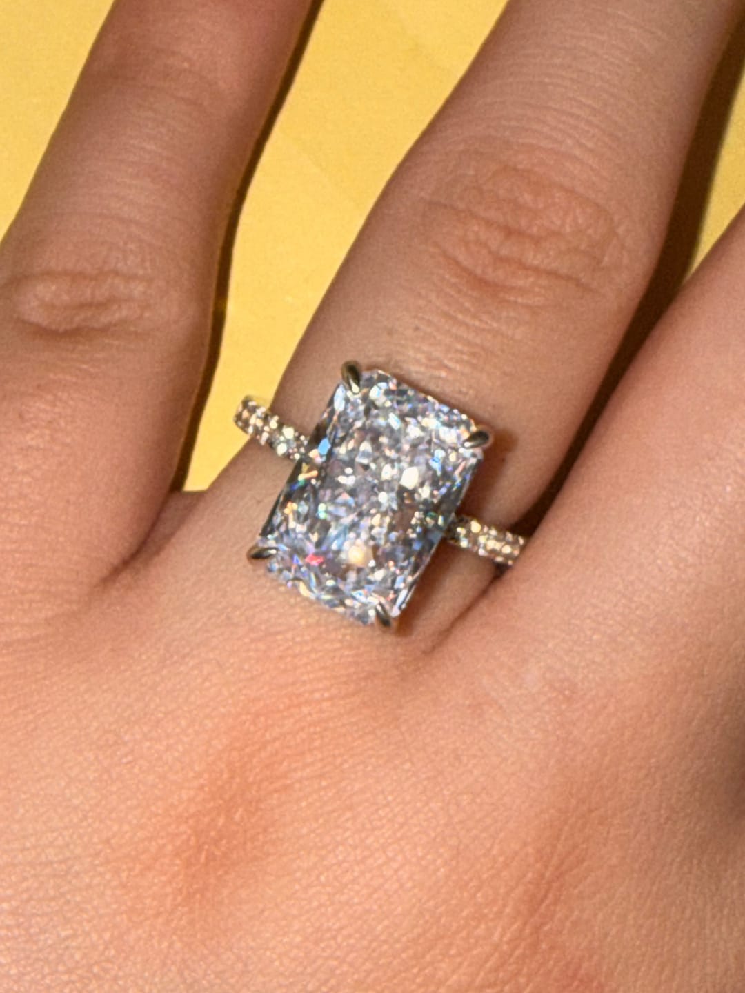 Customer photo review of S925 2.0Ct～7.0Ct Radiant Cut Engagement Ring Or Enhancer Wedding Set In Sterling Silver