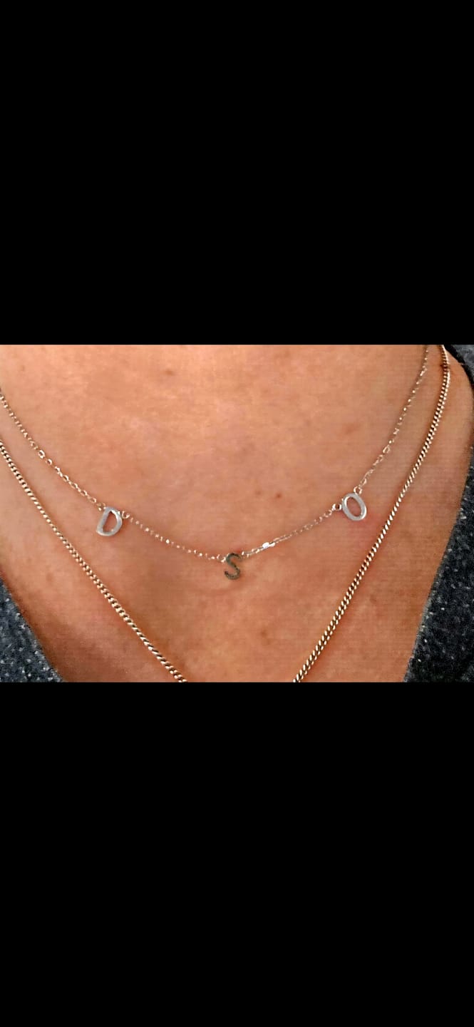 Customer photo review of The Original Initial Letter Necklace