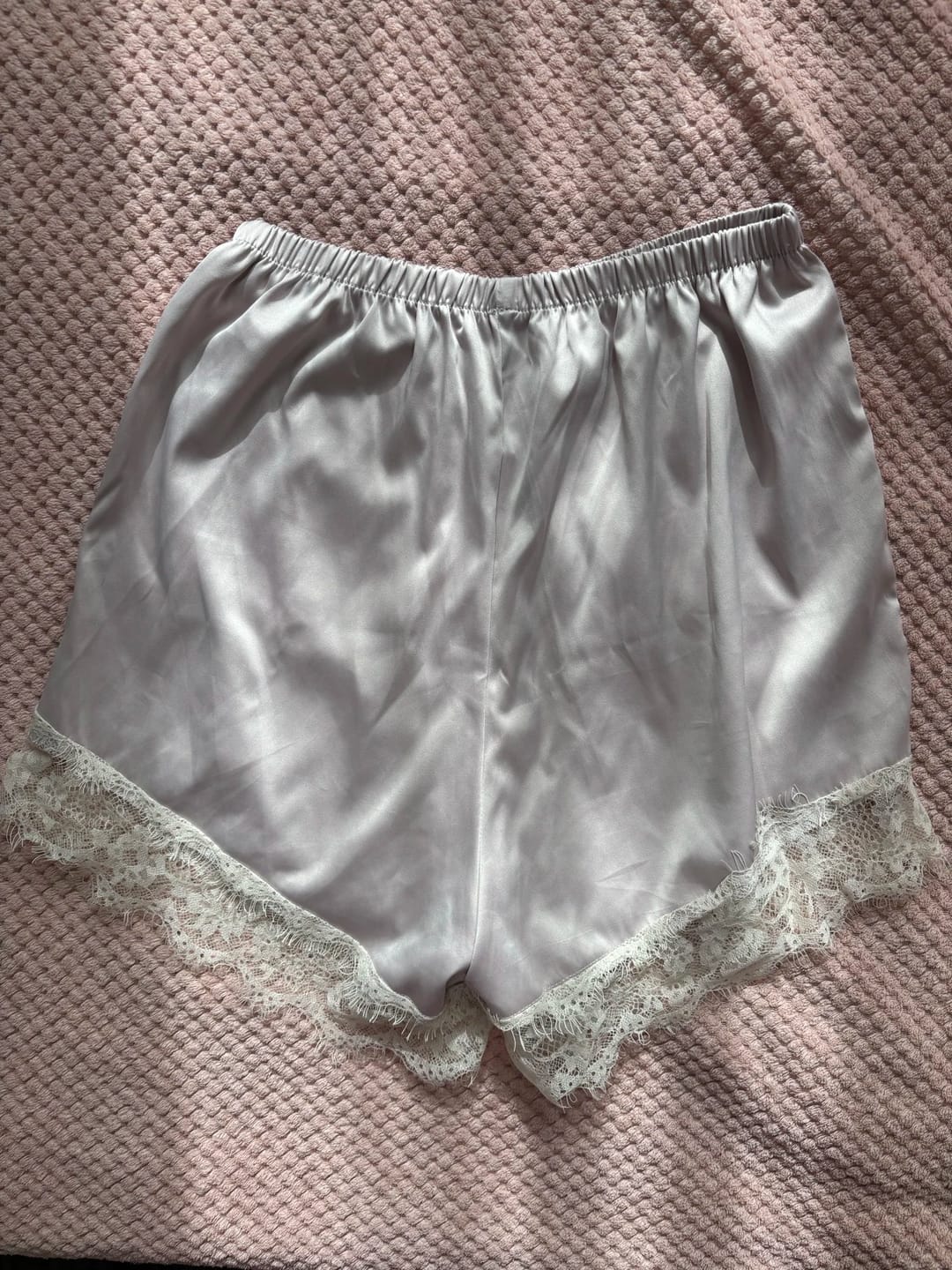 Customer photo review of Suzette Lace Satin Shorts