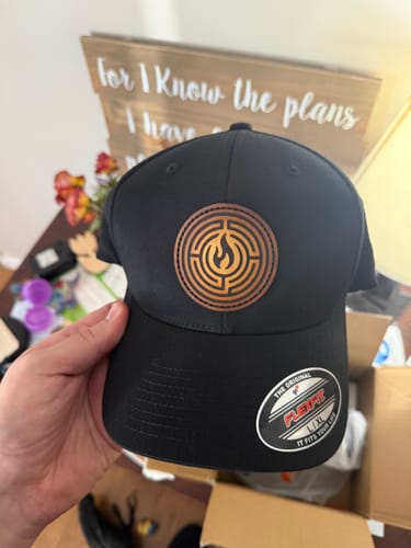 Customer photo review of Premium Custom Leather Patch Hats (Wholesale)