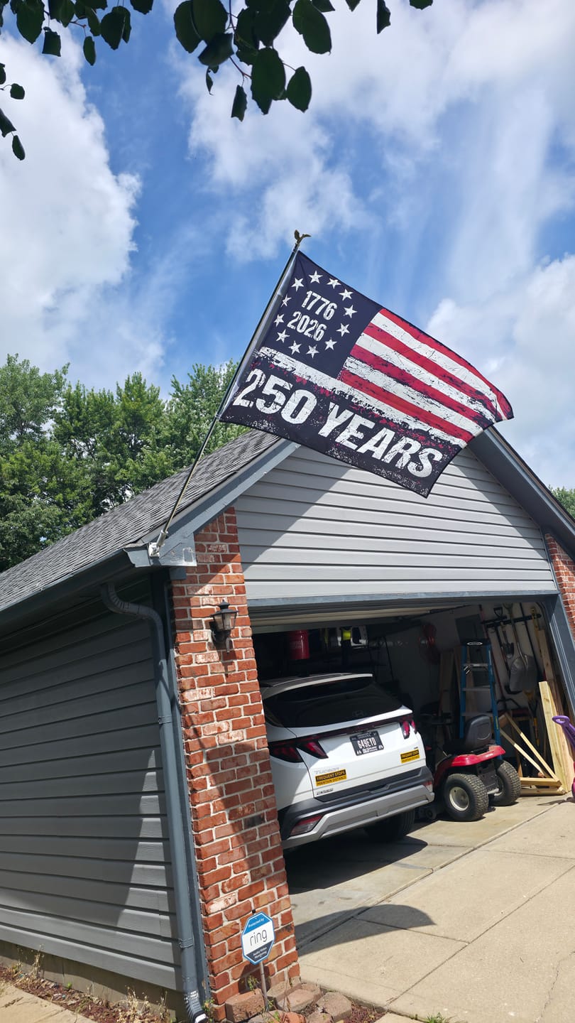 Customer photo review of 1776-2026 America 250 Flag | 250th Anniversary 3x5 Banner