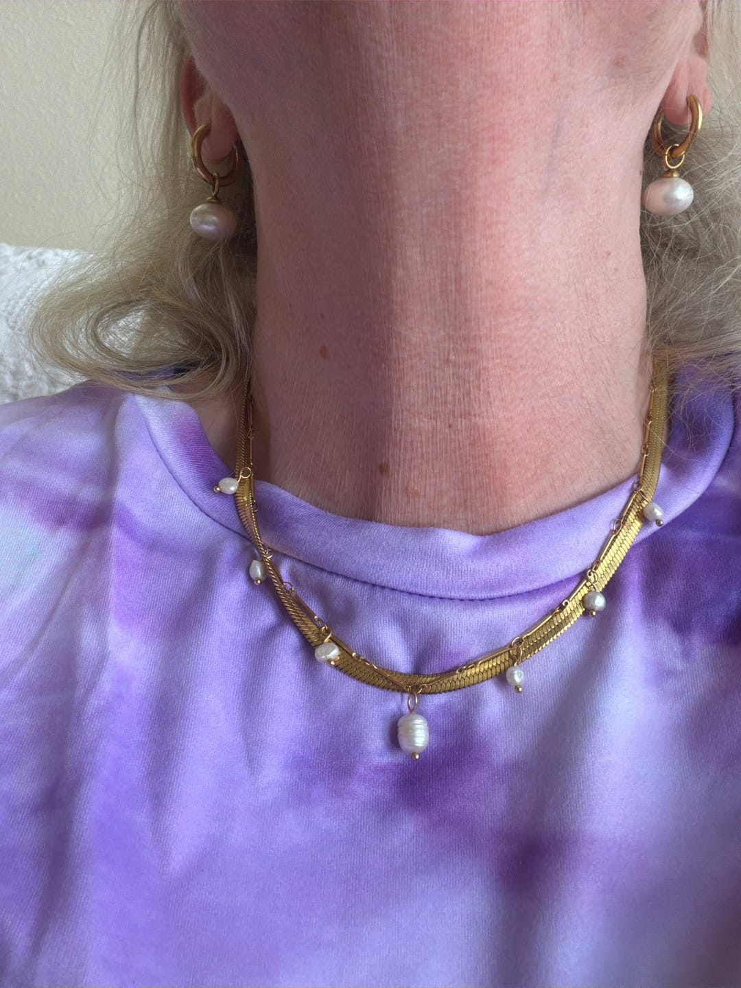 Customer photo review of Santorini Pearl Necklace (Bundle)