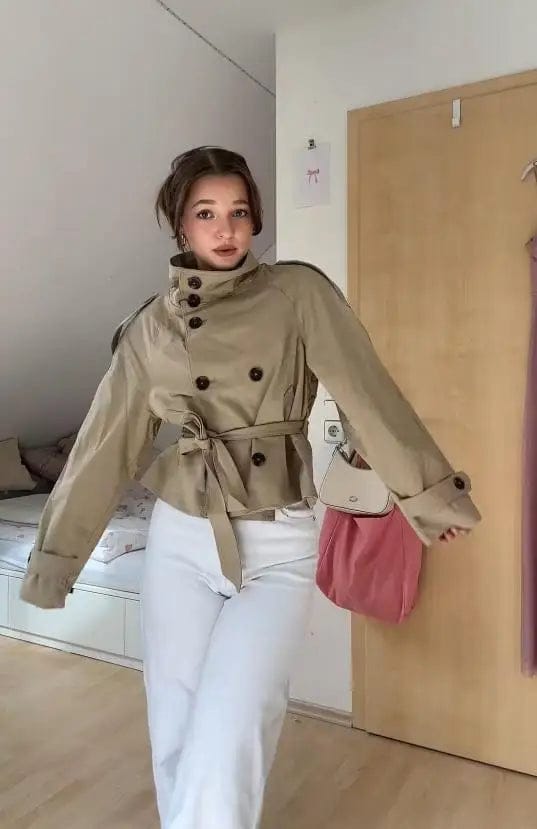 Customer photo review of Sofie Cropped Trench Coat