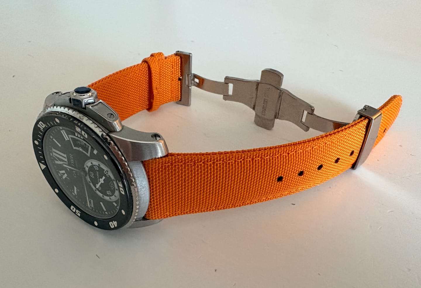 Customer photo review of Bracelet Montre Toile Nylon Fermoir Papillon