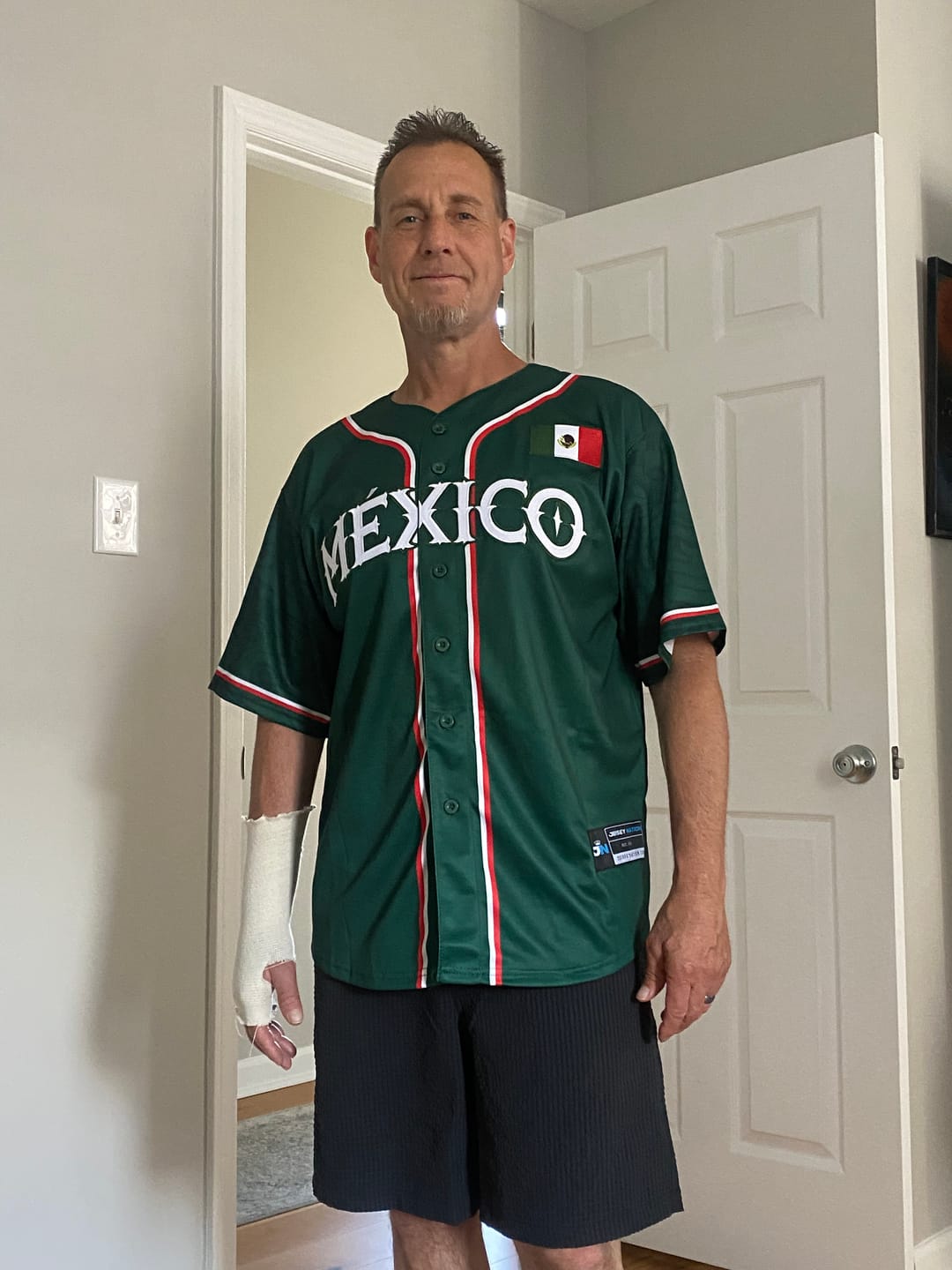 Customer photo review of Mexico Heritage Custom Baseball Jersey
