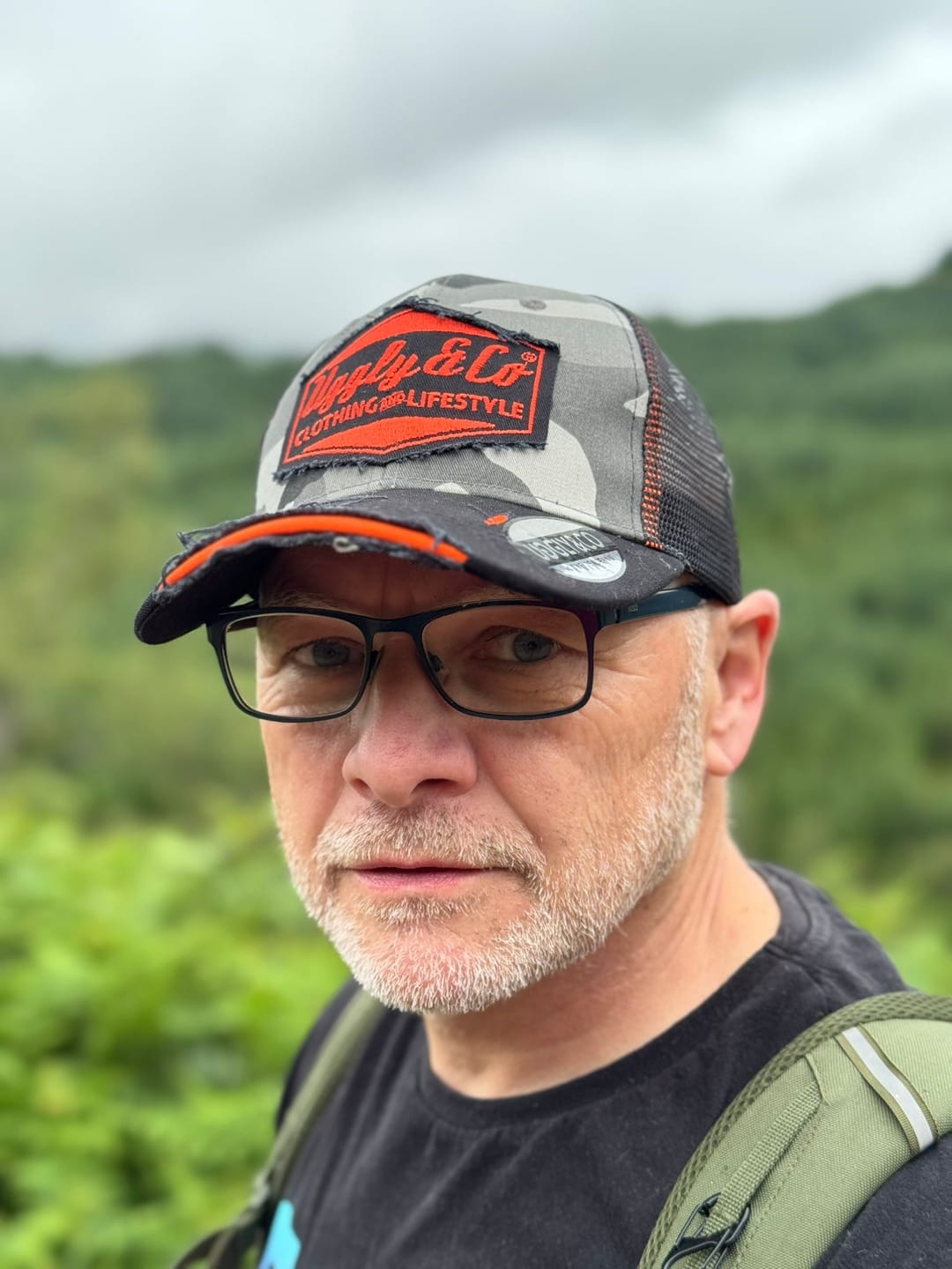 Customer photo review of Grey Camo Diamond Trucker Hat