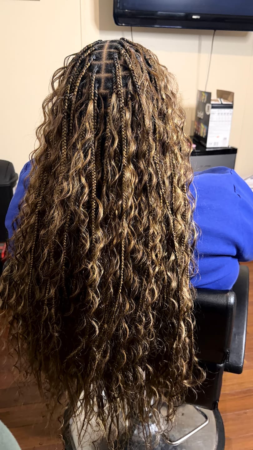 Customer photo review of #4/#27/#30 Mix Color Blend Loose Deep Wave Bulk Human Braiding Hair