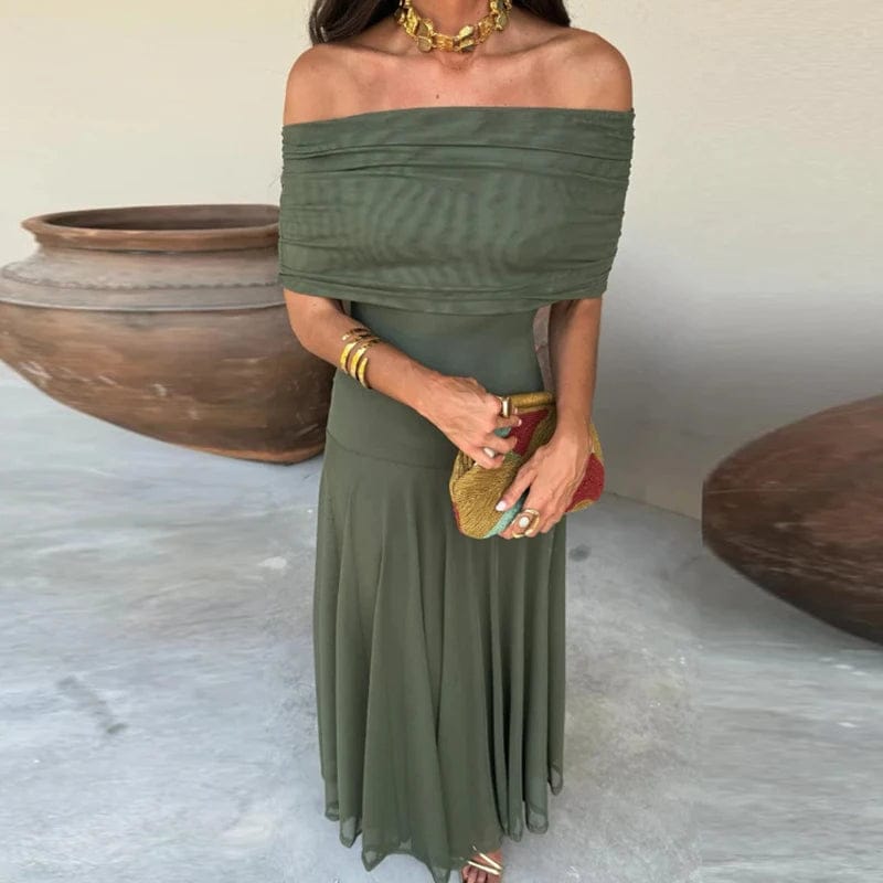 Customer photo review of Clarice Mesh Maxi Dress