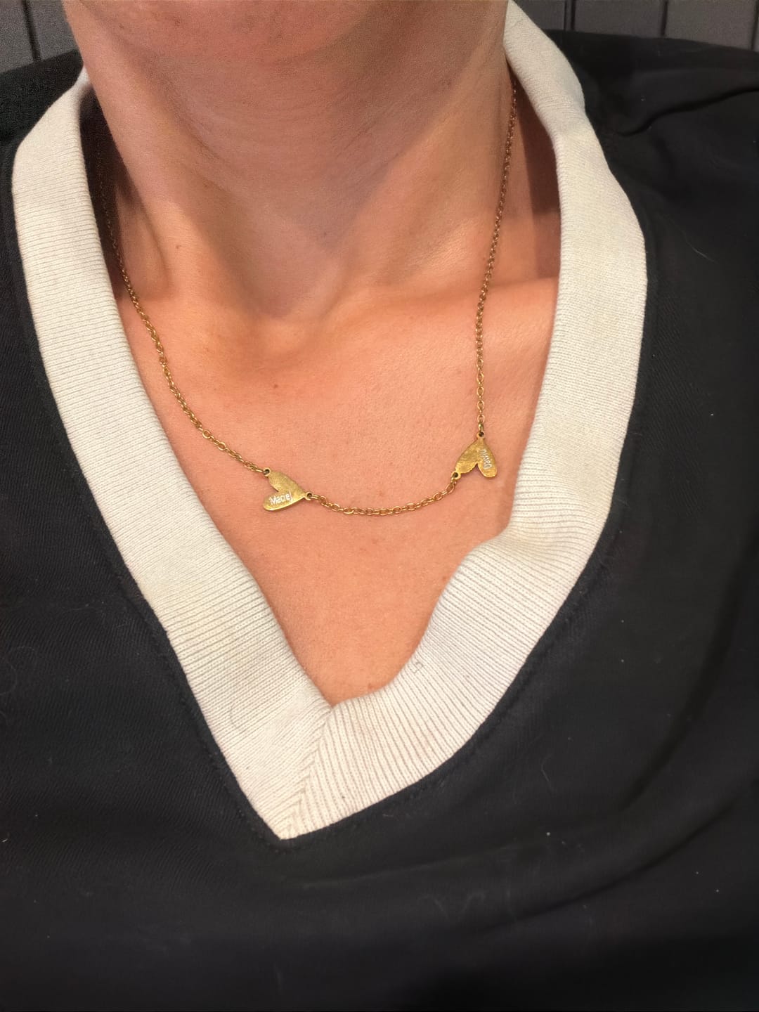 Customer photo review of Spersonalizowany naszyjnik z grawerowanym sercem
