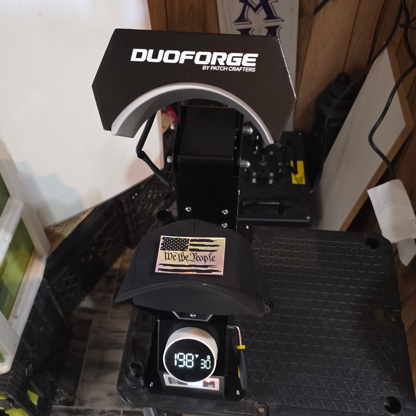 Customer photo review of DuoForge Automatic Dual-Heat platen Cap Heat Press