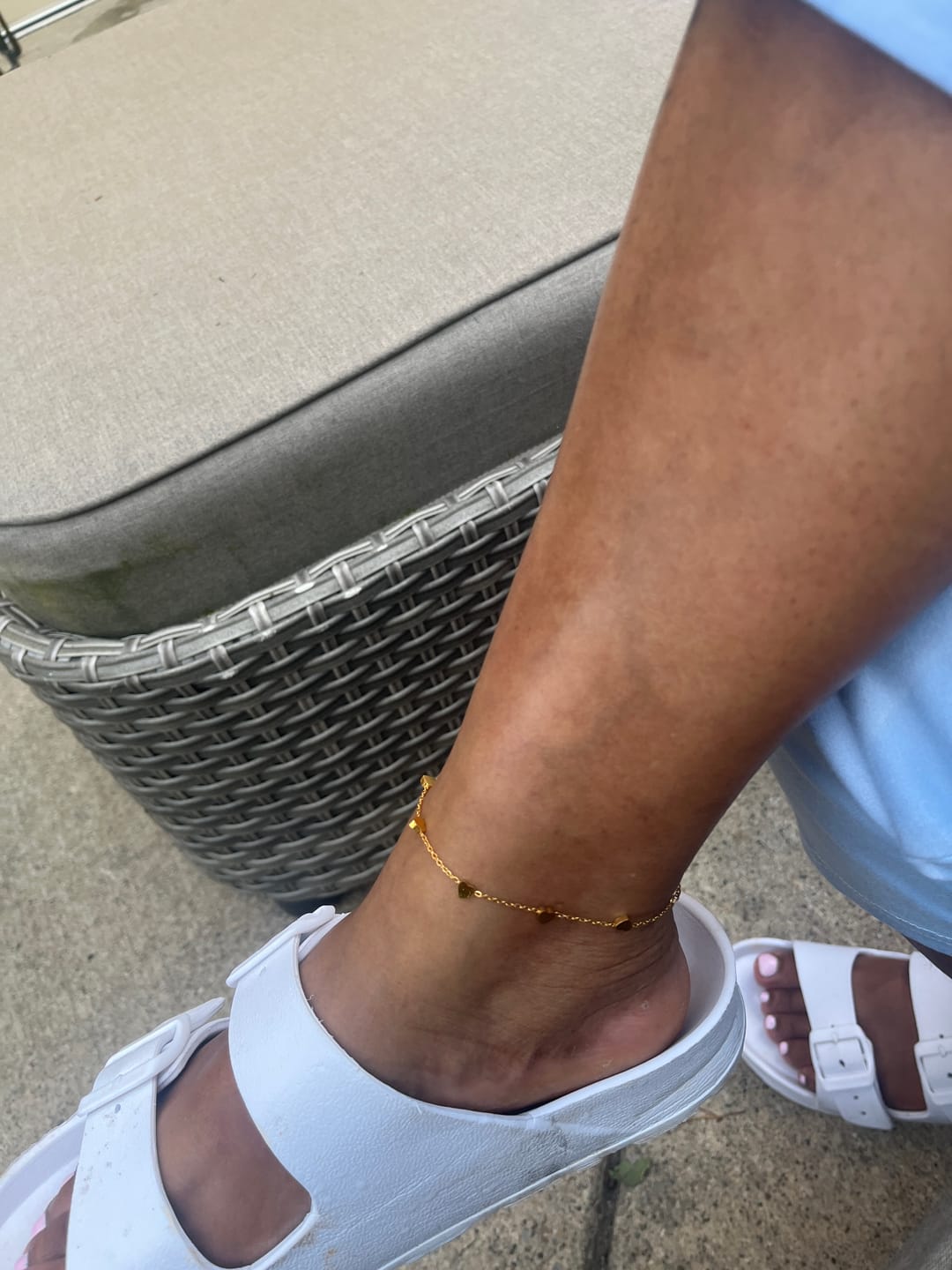 Customer photo review of Hearts Anklet