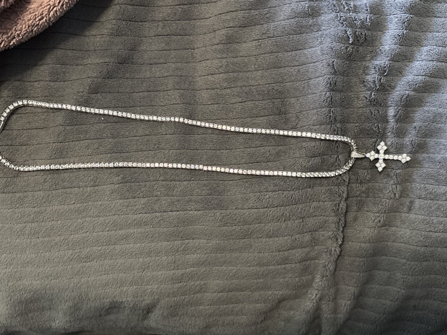 Customer photo review of 12.4CT 3mm Moissanite Tennis Chain - Silver - D Color - VVS1