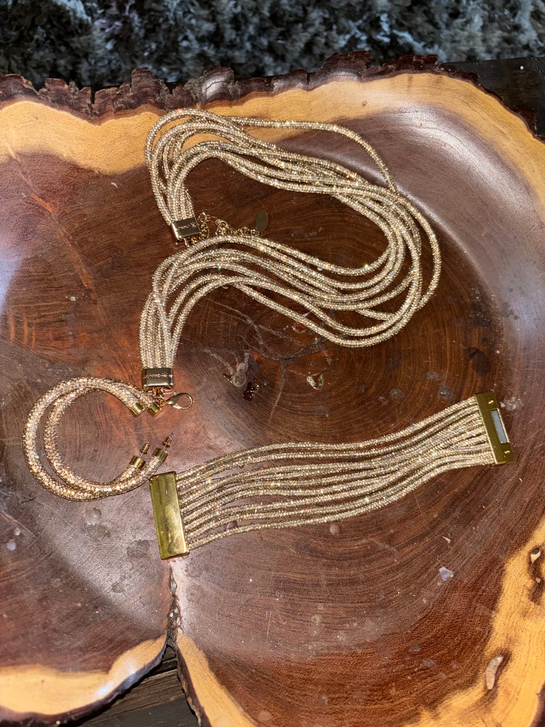 Customer photo review of Multi Strand Cuff Bracelet - Champagne Bubbles