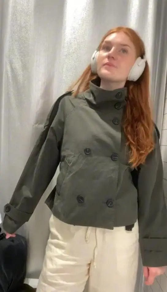 Customer photo review of Sofie Cropped Trench Coat