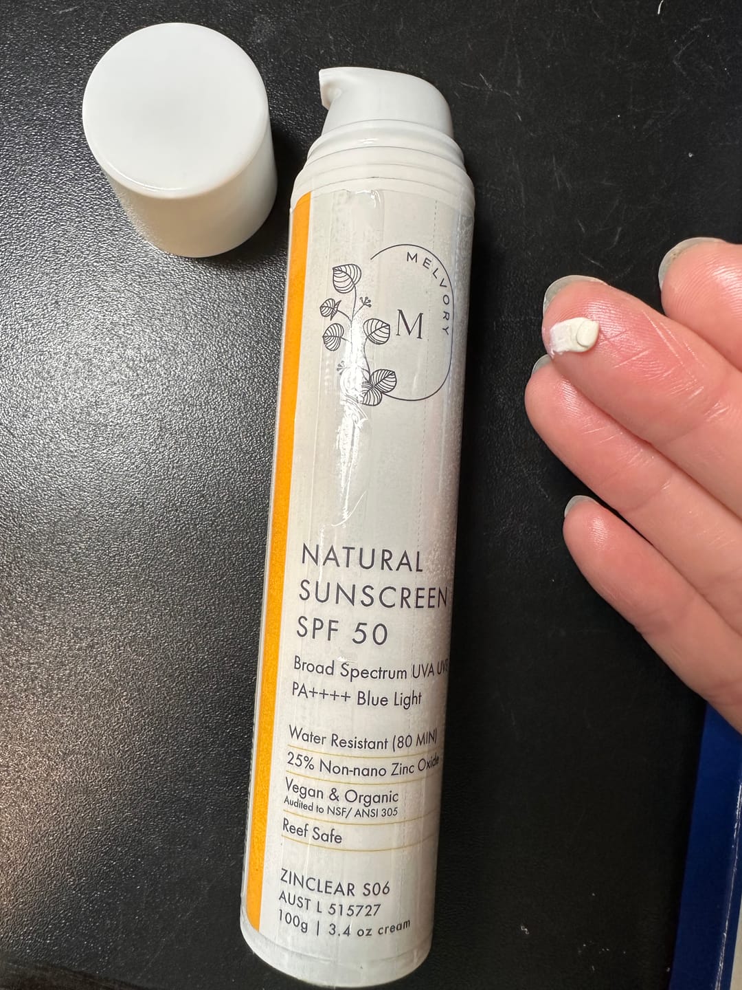 Customer photo review of Natural Sunscreen SPF 50