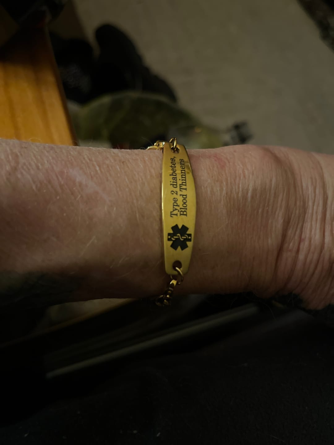 Customer photo review of Classic Gold Medical Alert ID Chain Bracelet