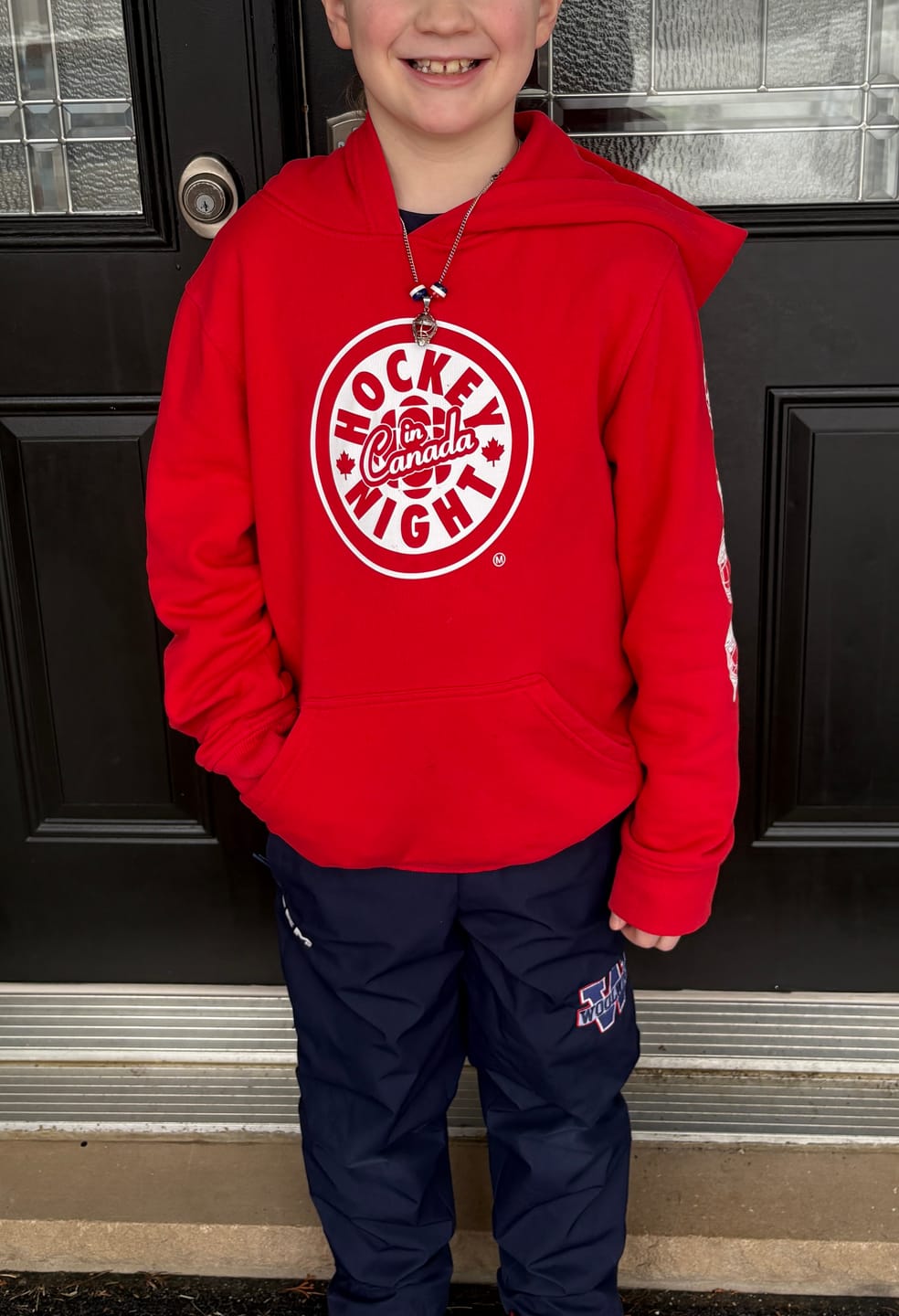 Customer photo review of Hockey Night in Canada Goalie Mask Evolution Kids Sweatshirt and Hoodie