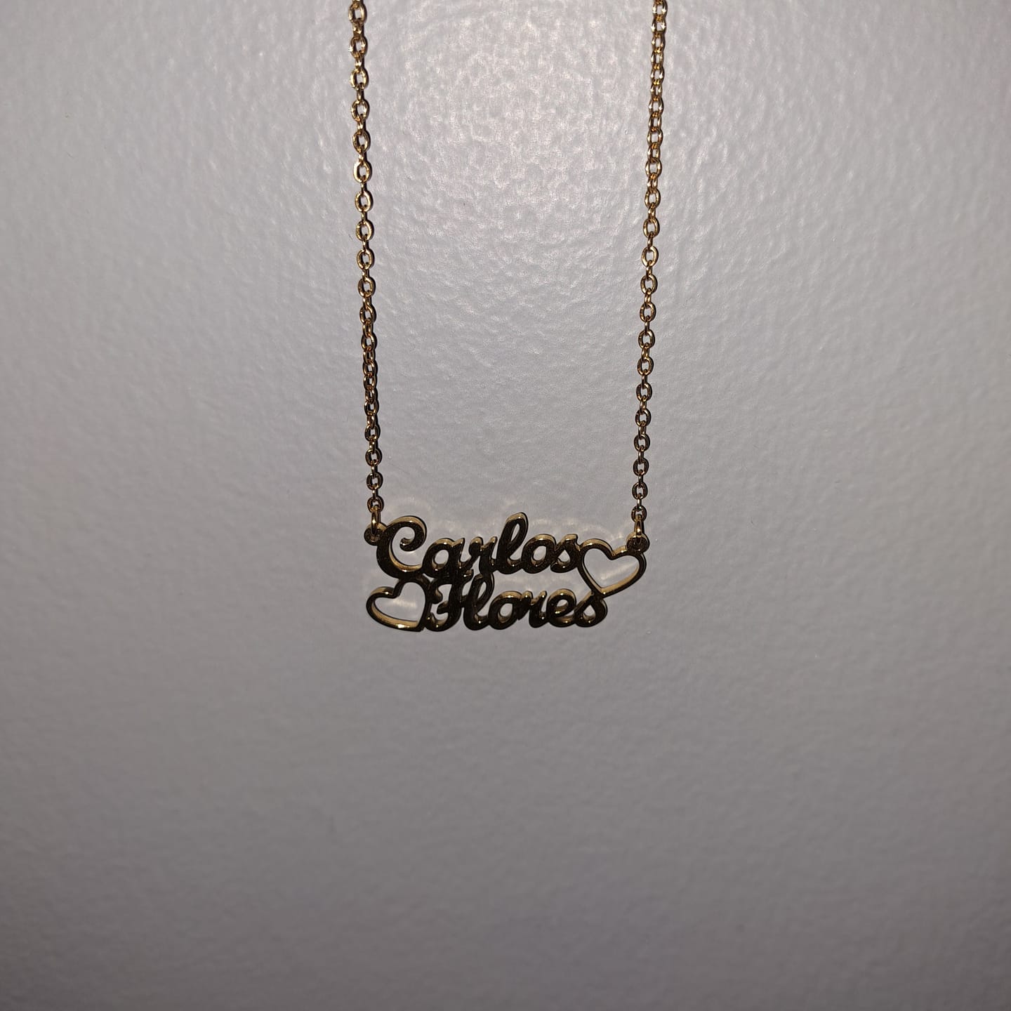 Customer photo review of Double Name Necklace