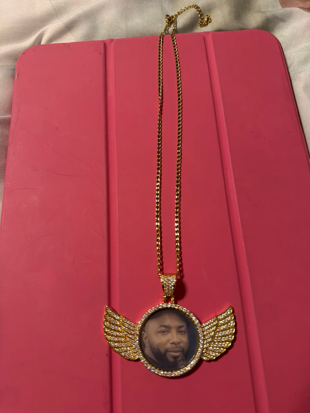 Customer photo review of Iced Angel Photo Pendant Chain