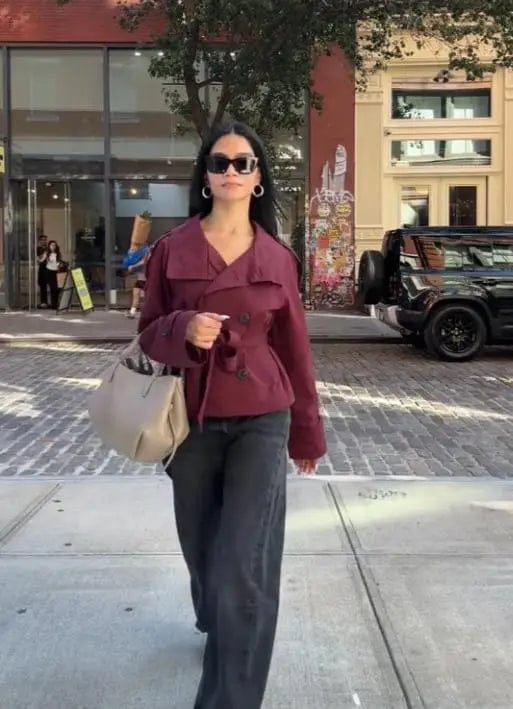 Customer photo review of Sofie Cropped Trench Coat