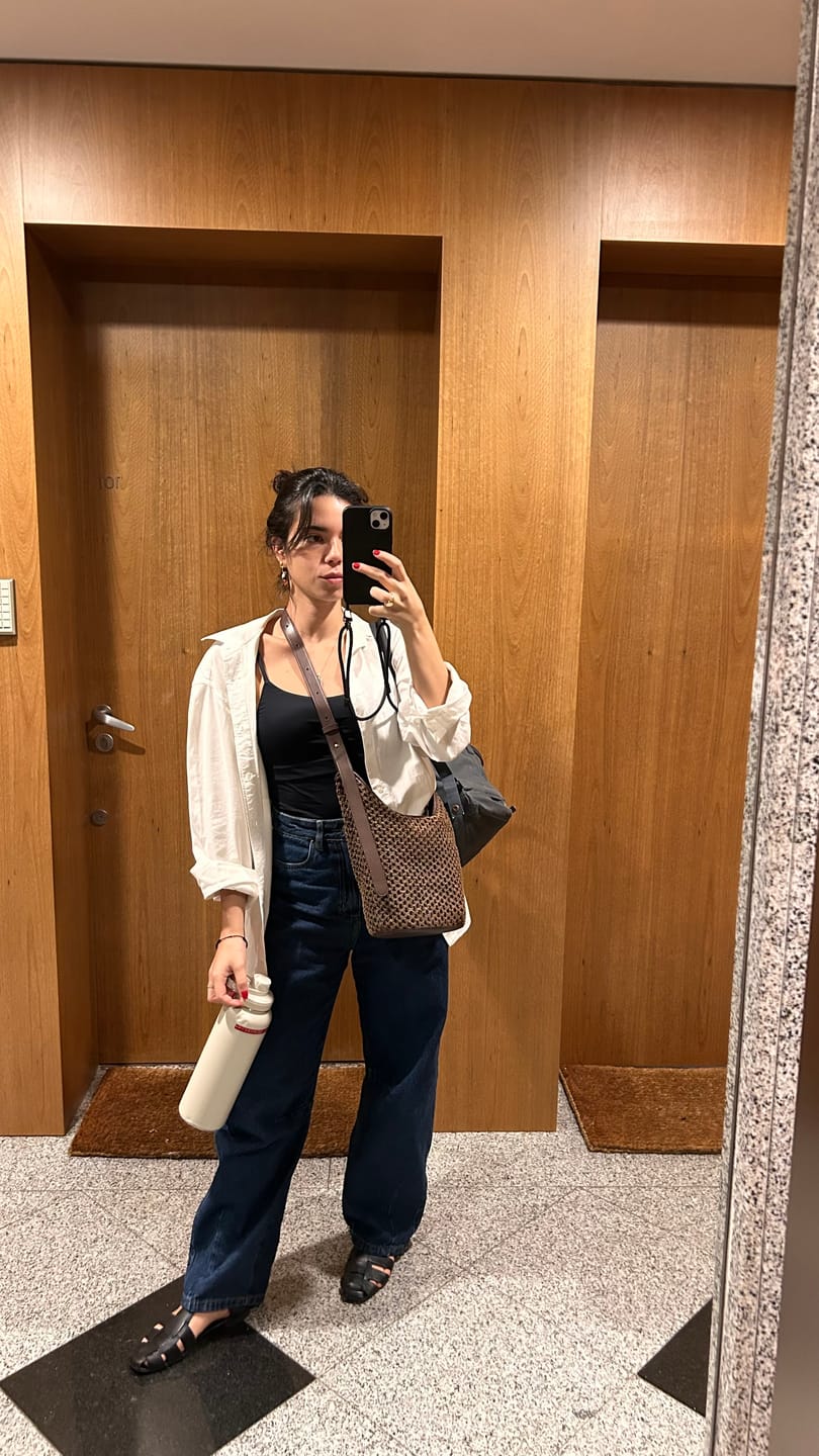 Customer photo review of Calça Jeans Balloon Baobá Azul Escuro