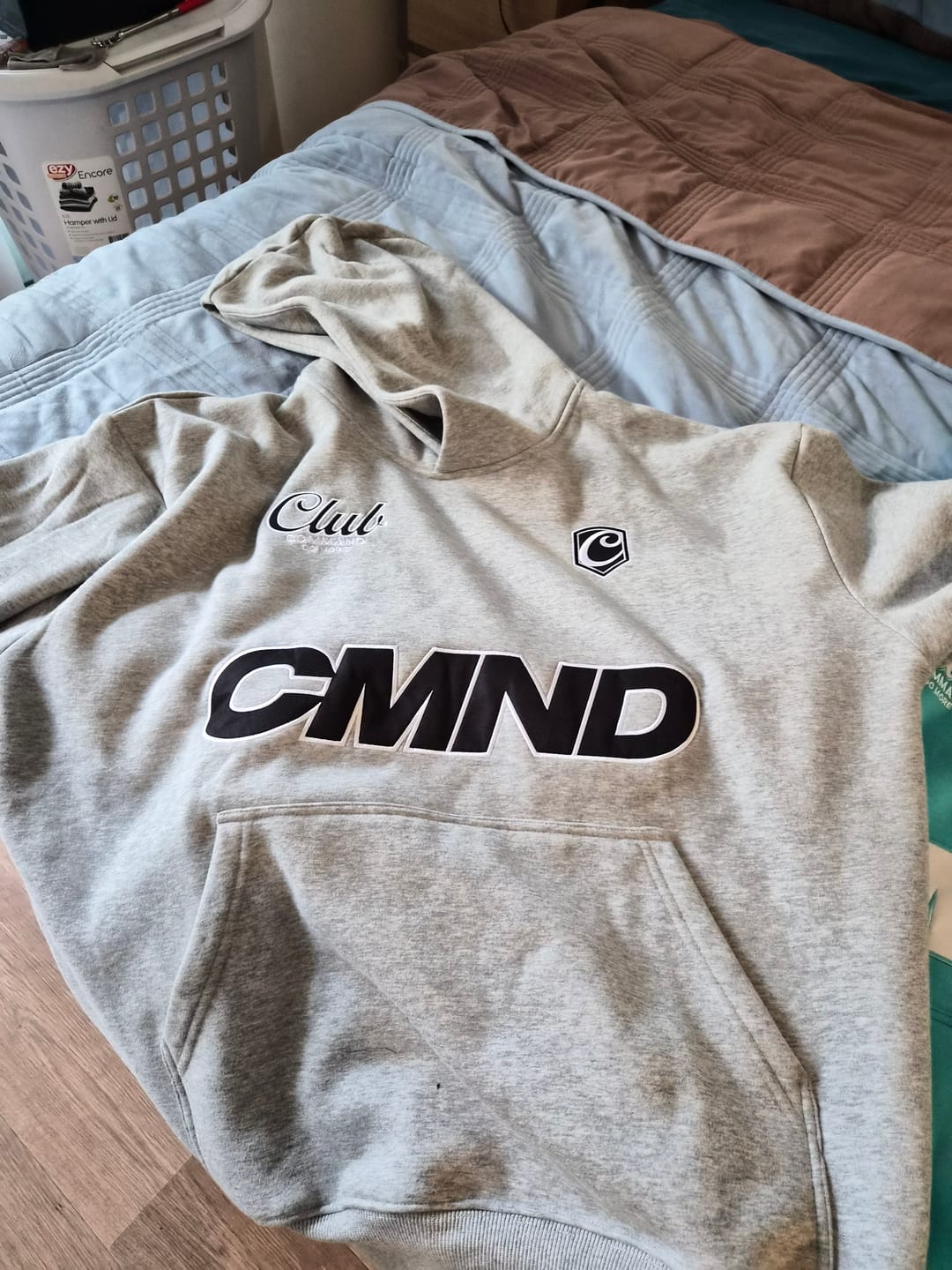 Customer photo review of GREY/BLACK OVERSIZED CLUB JERSEY HOODIE