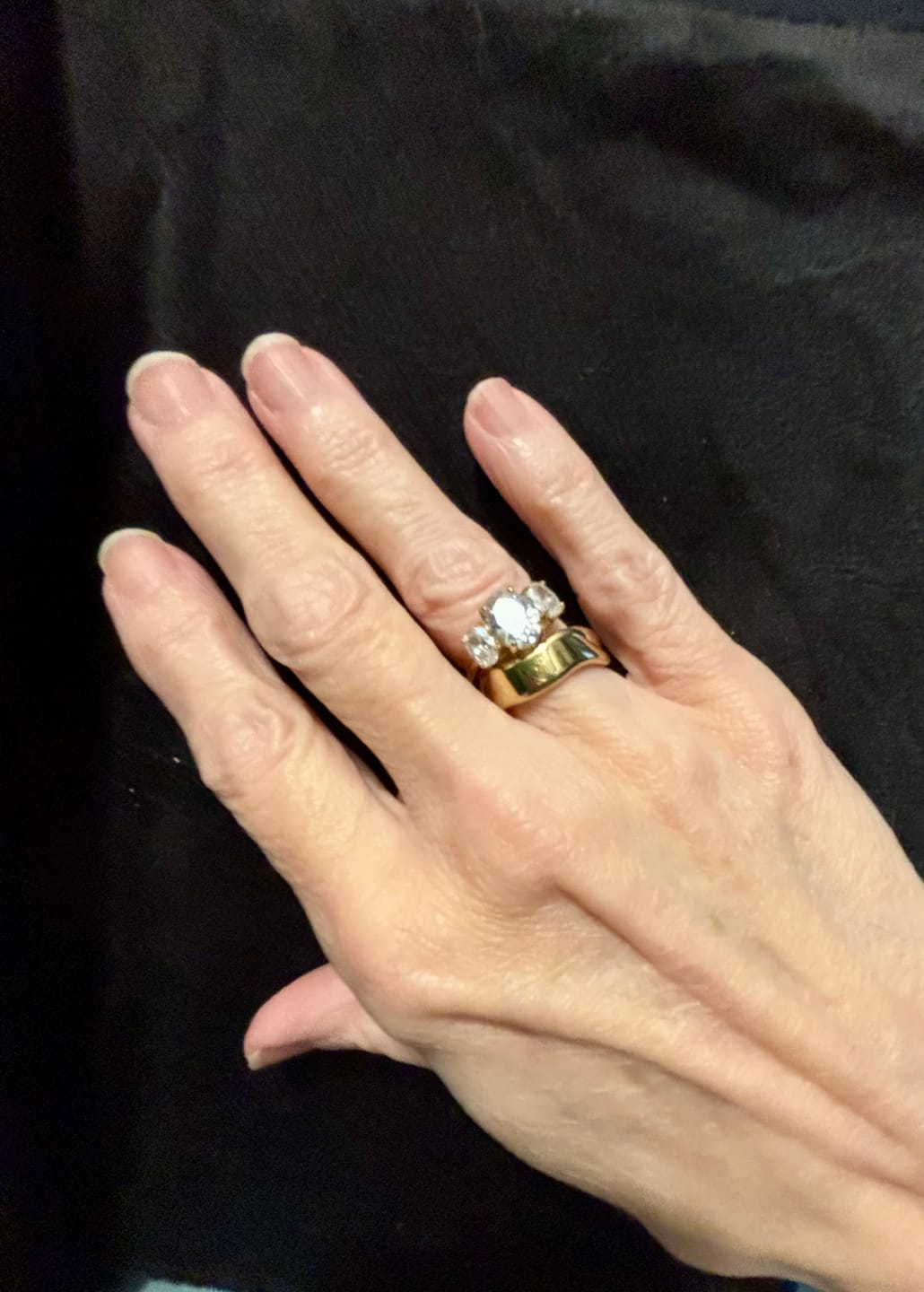 Customer photo review of Oval Triology Diamond-Inspired Ring