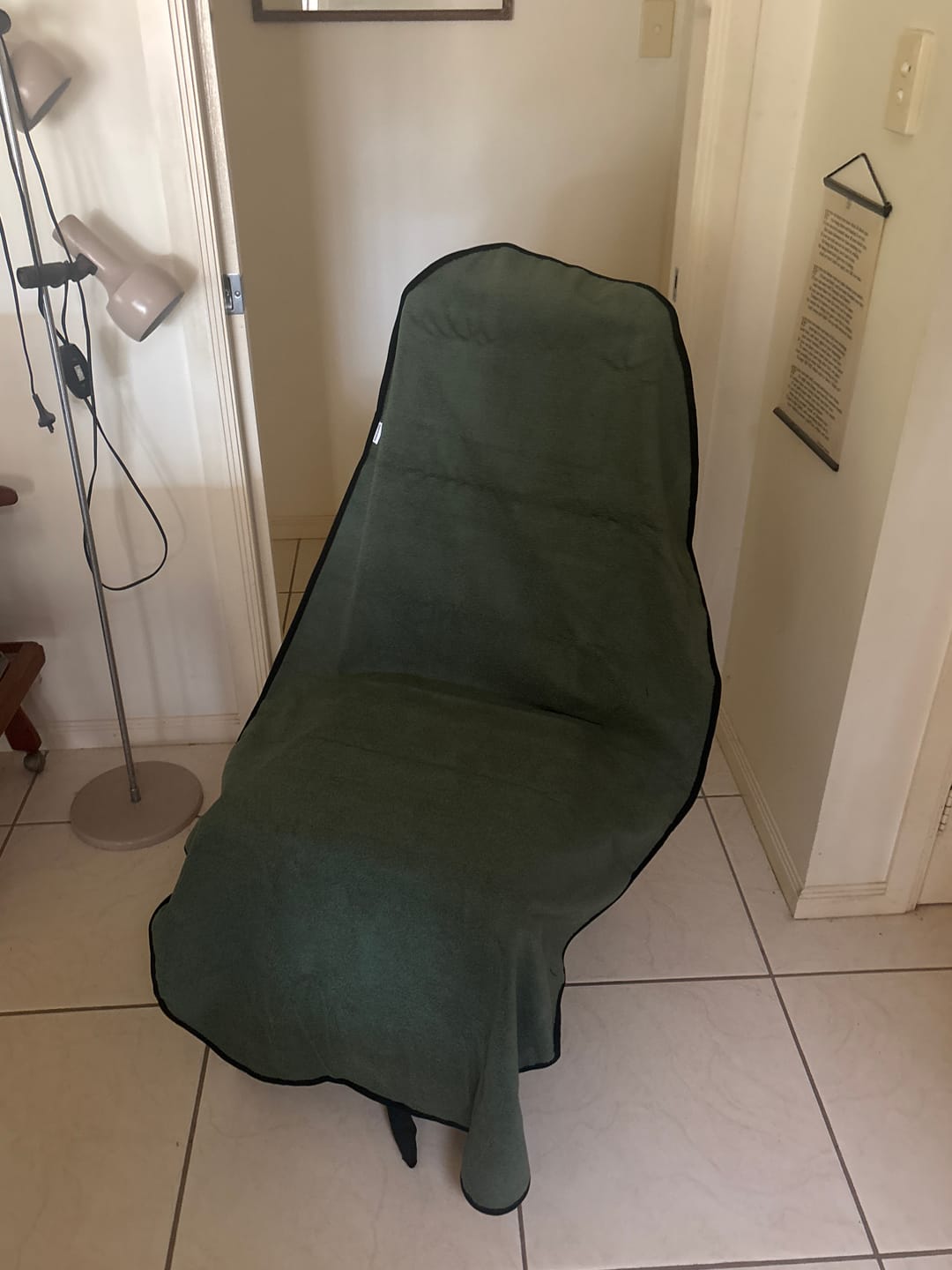 Customer photo review of Waterproof Car Seat Towel – Moss Green | Towel Society