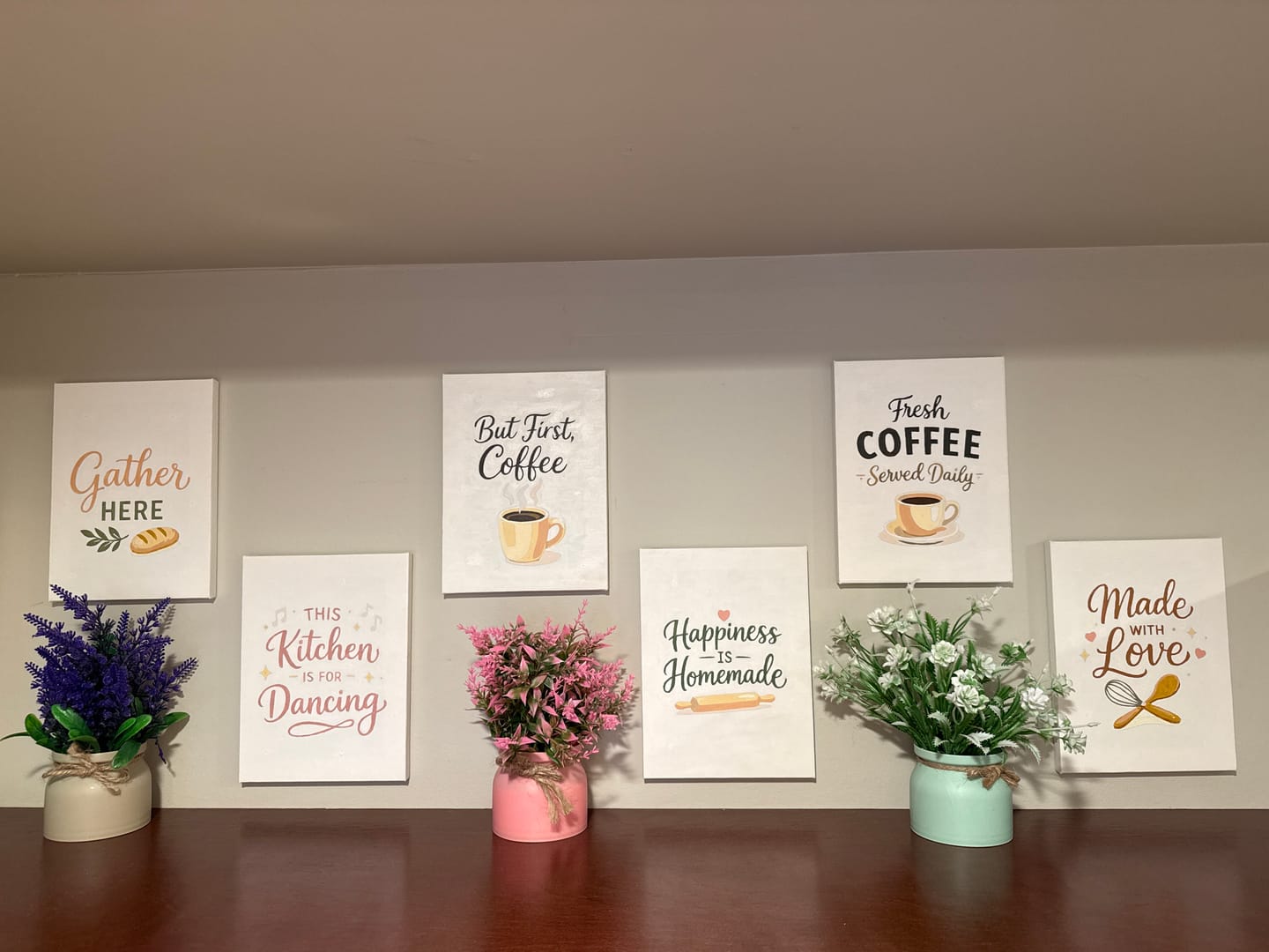 Customer photo review of 6 Mini Paintings - KItchen Quotes Set