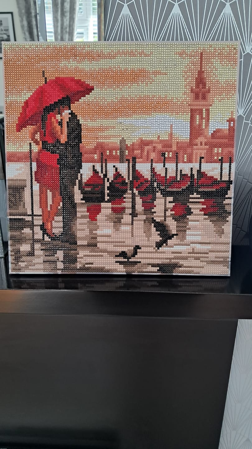 Customer photo review of "Meet Me In Venice" Crystal Art Canvas Kit 30x30cm