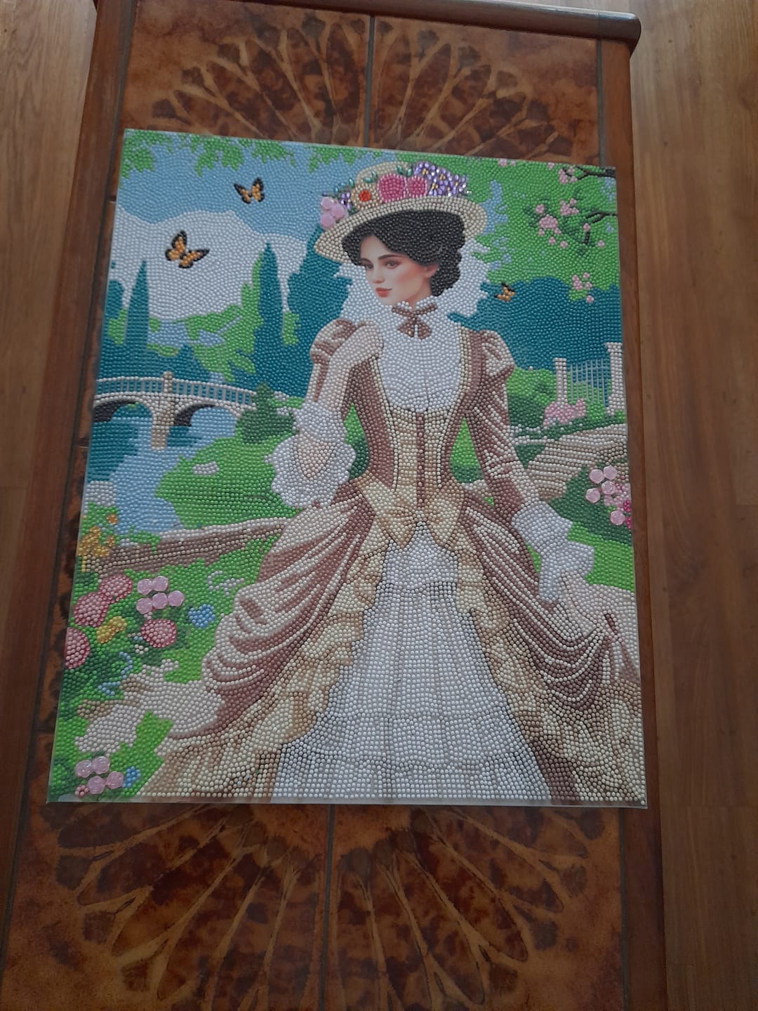 Customer photo review of Pretty Promenade Crystal Art Canvas Kit 40x50cm