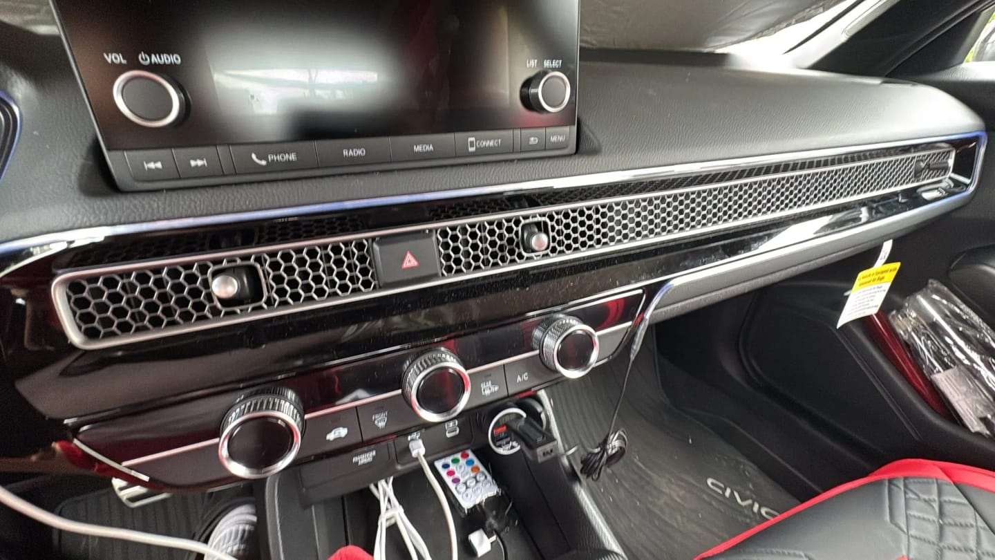 Customer photo review of Invisible RGB Car Interior Ambient Light Strip - USB Fiber Optic APP Control Lamp
