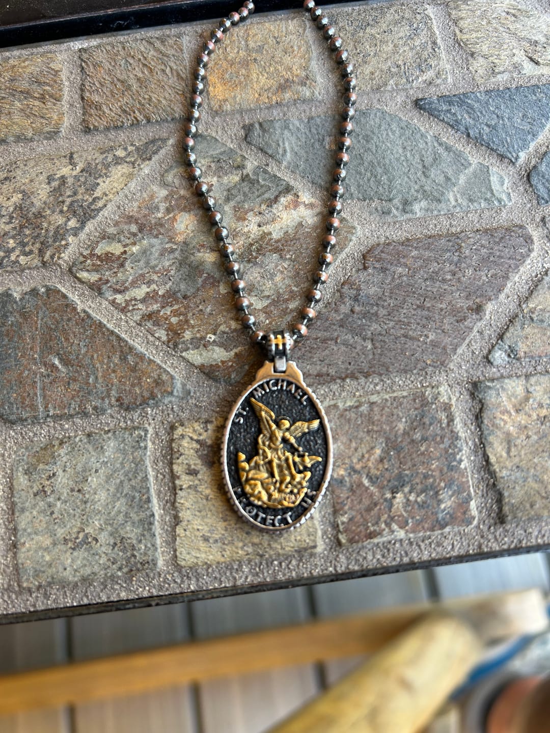 Customer photo review of ST. MICHAELS BADGE.