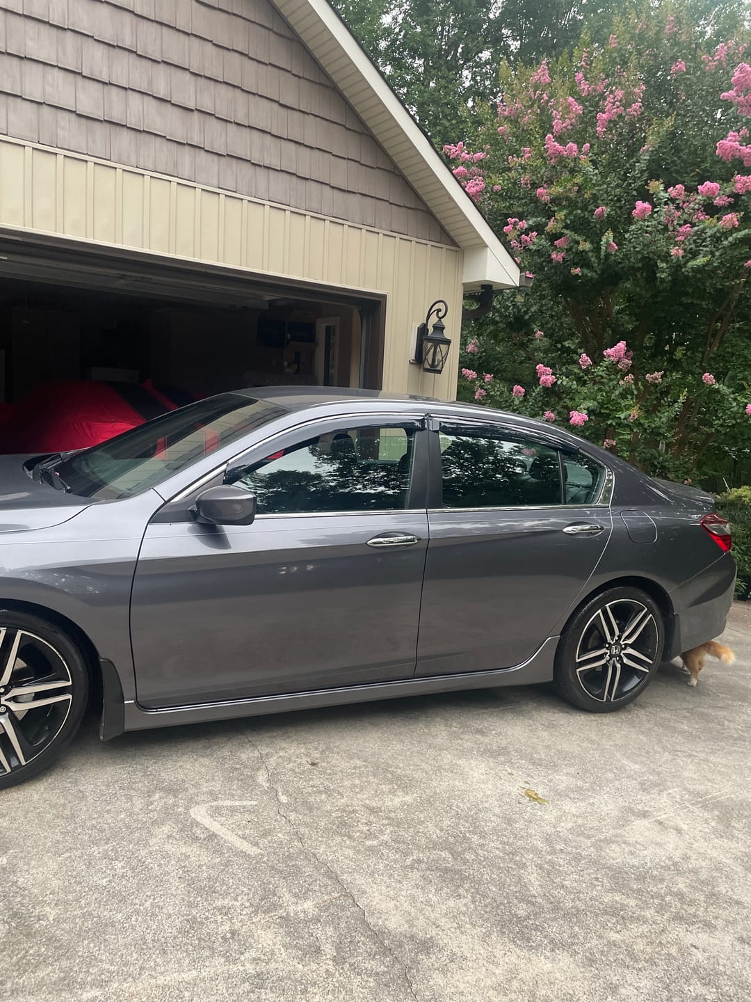 Customer photo review of Fit 2013-2017 Honda Accord 9TH GEN Clip-On Chrome Trim Vent Window Visors Rain Sun Wind Guards Shade Deflectors