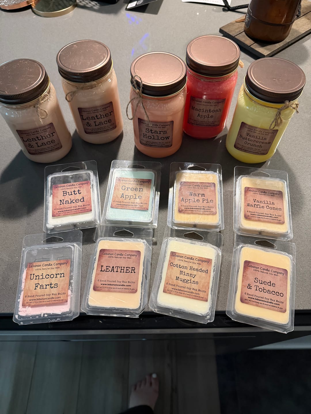 Customer photo review of Candle Set Mystery Bag - 3 Single Wick Mason Candles