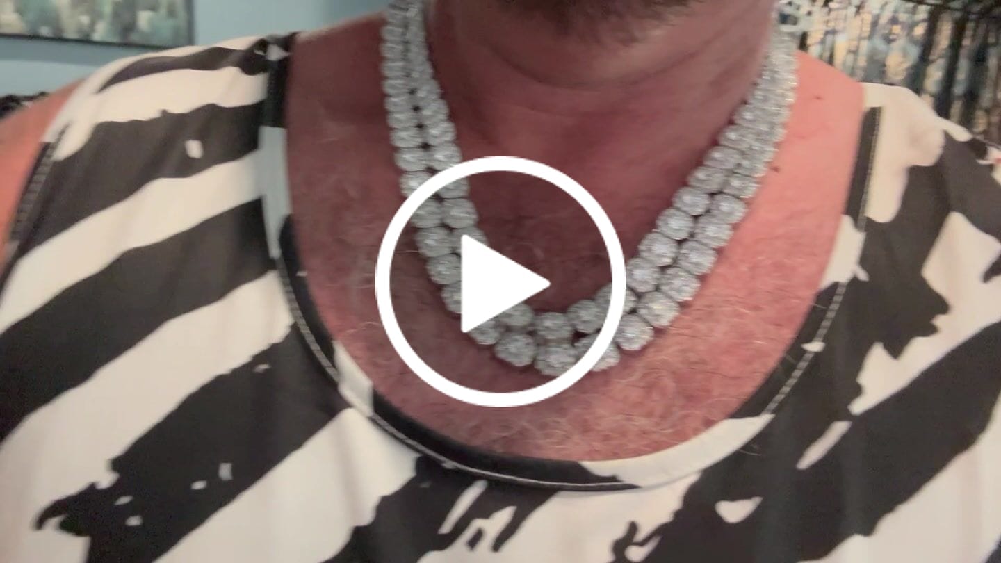 Customer video review of 10mm Moissanite Clustered Tennis Chain - Silver - D Colour - VVS1