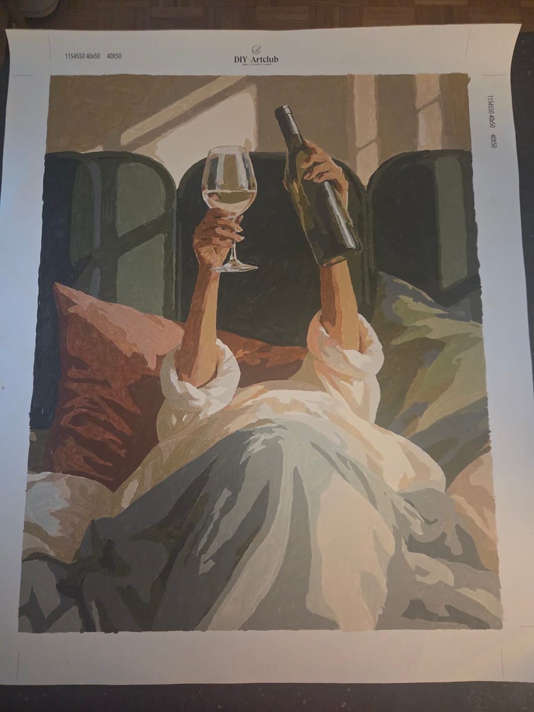 Customer photo review of Wine in Bed | Paint by Number