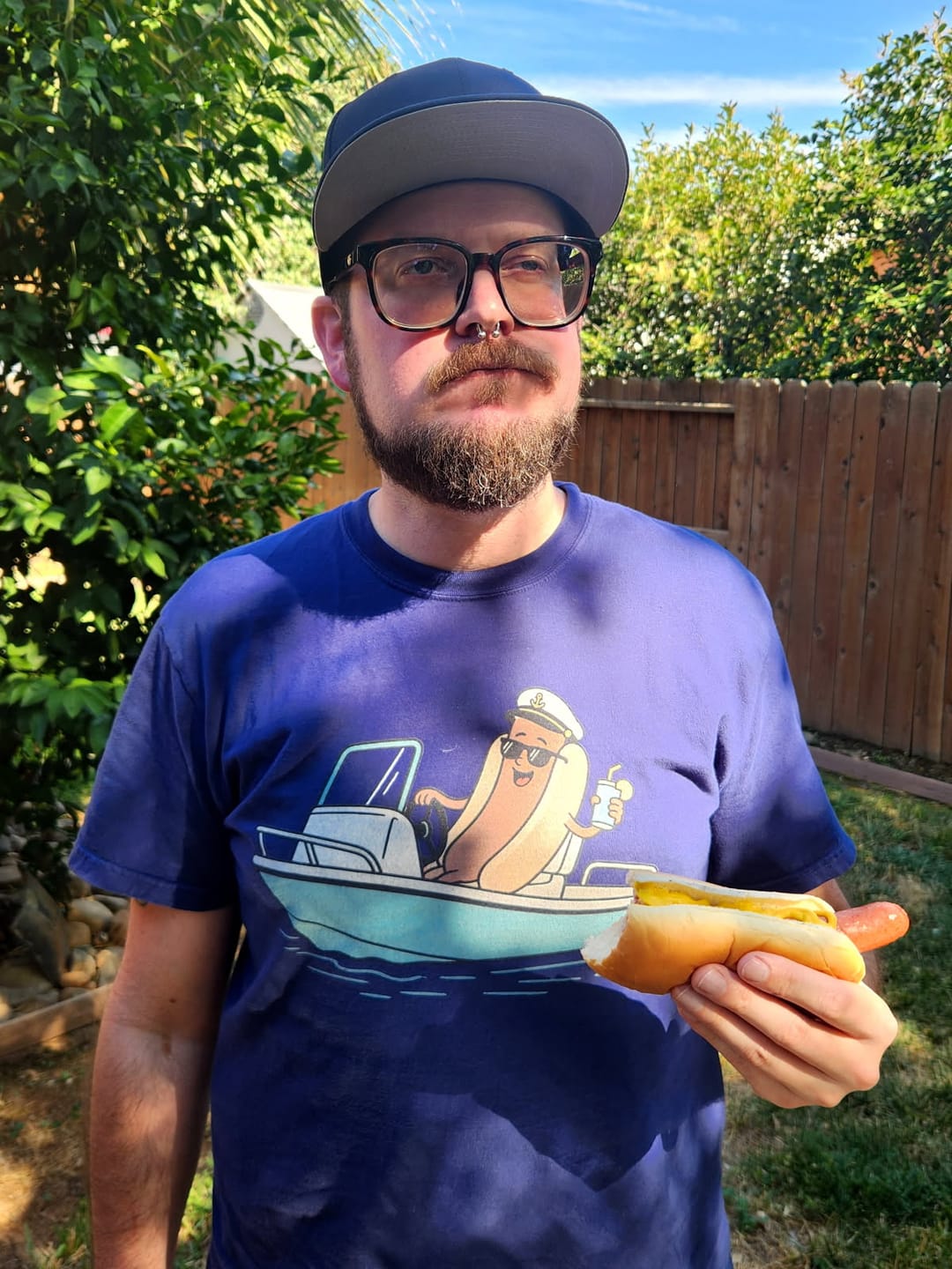 Customer photo review of Captain Hotdog — Premium Tee
