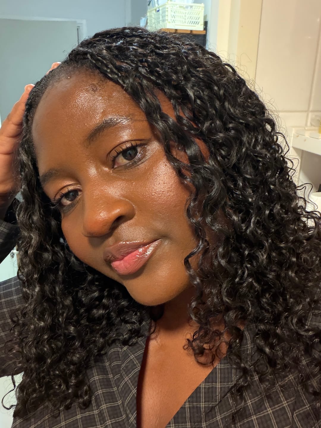 Customer photo review of Human Crochet Hair Natural Wave