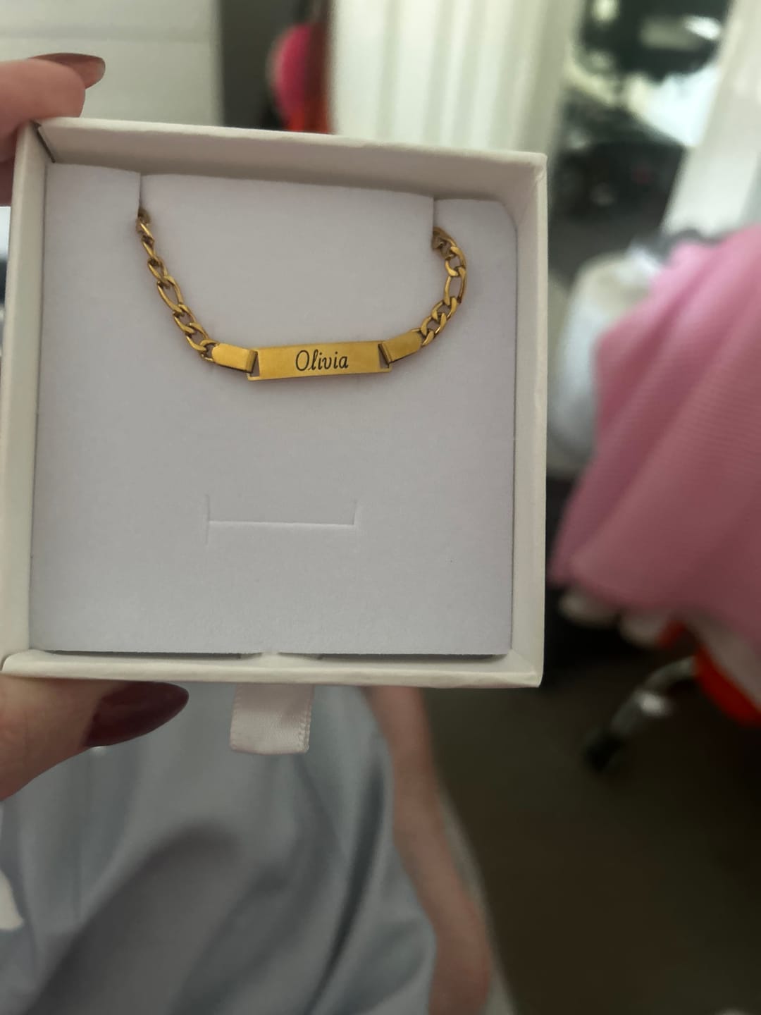 Customer photo review of Baby Name Bracelet