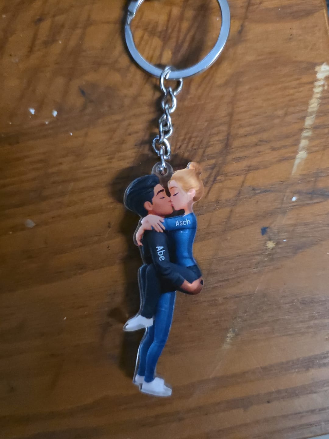 Customer photo review of Kissing Couple - Personalized Keychain, Gift for Couple