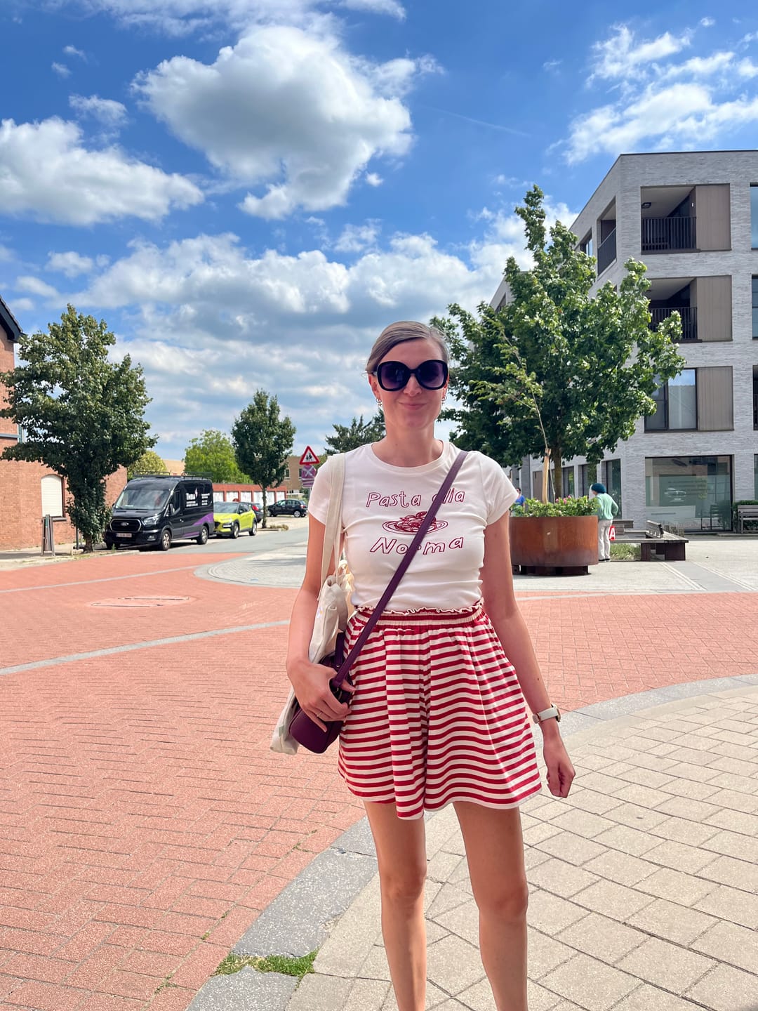 Customer photo review of TUSCANY STRIPE SHORTS