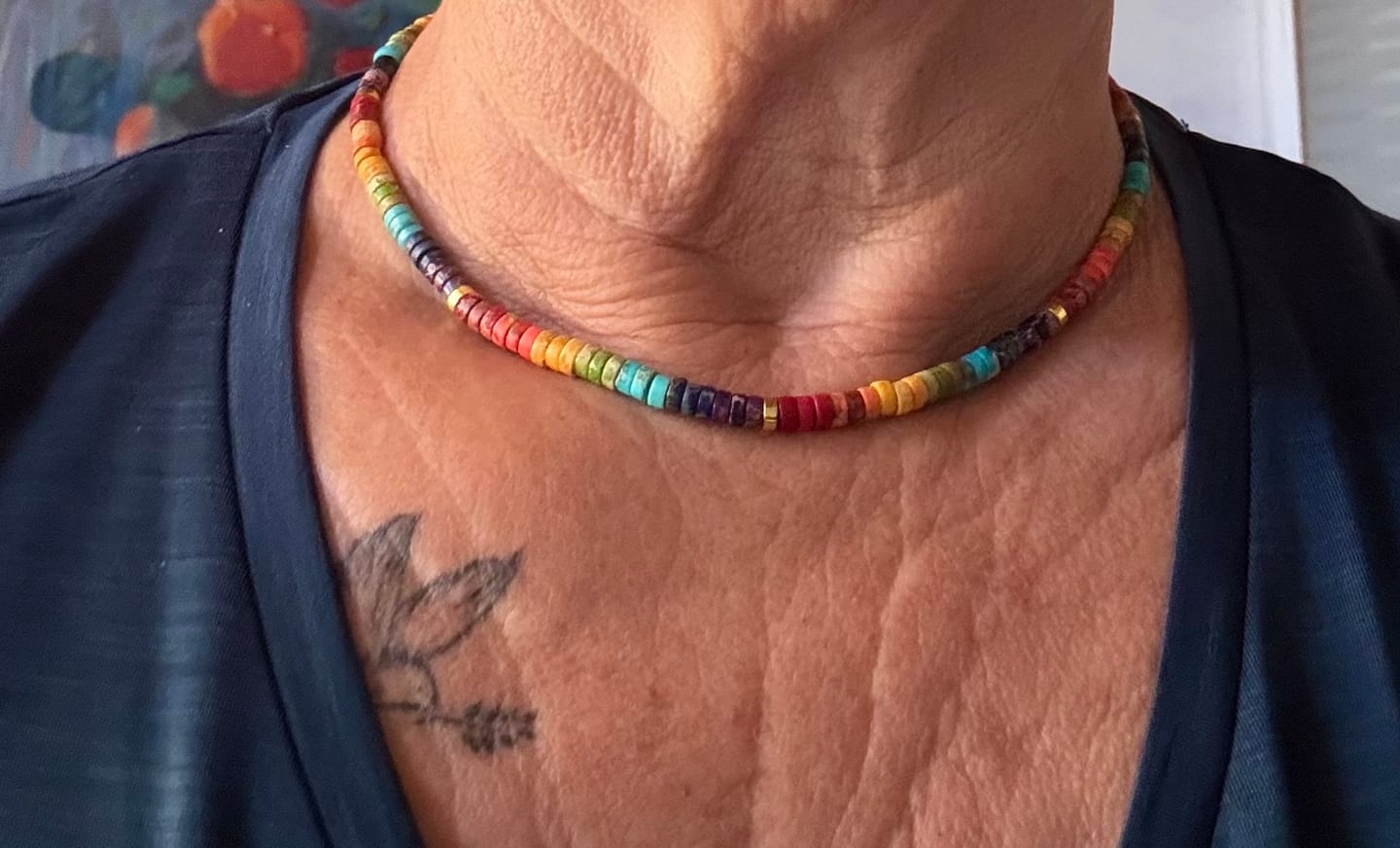 Customer photo review of 7 Chakra Halskette aus Jaspis