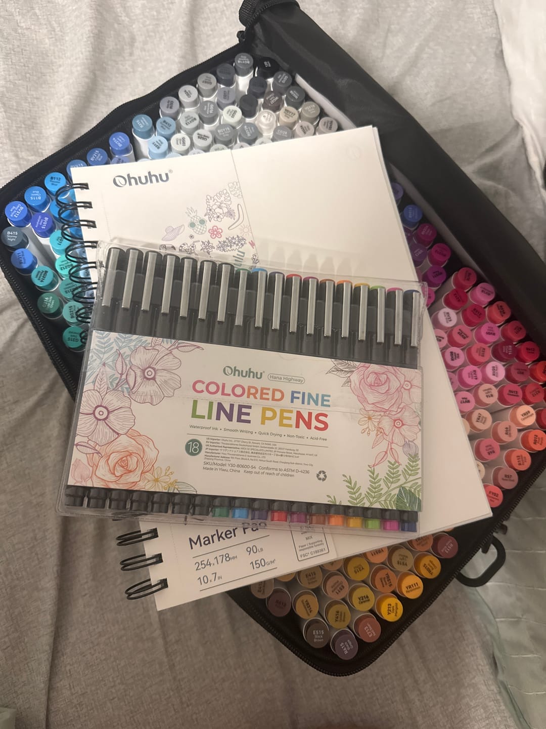 Customer photo review of Ohuhu Hana Highway Fineliner Drawing Pens,18 Pack