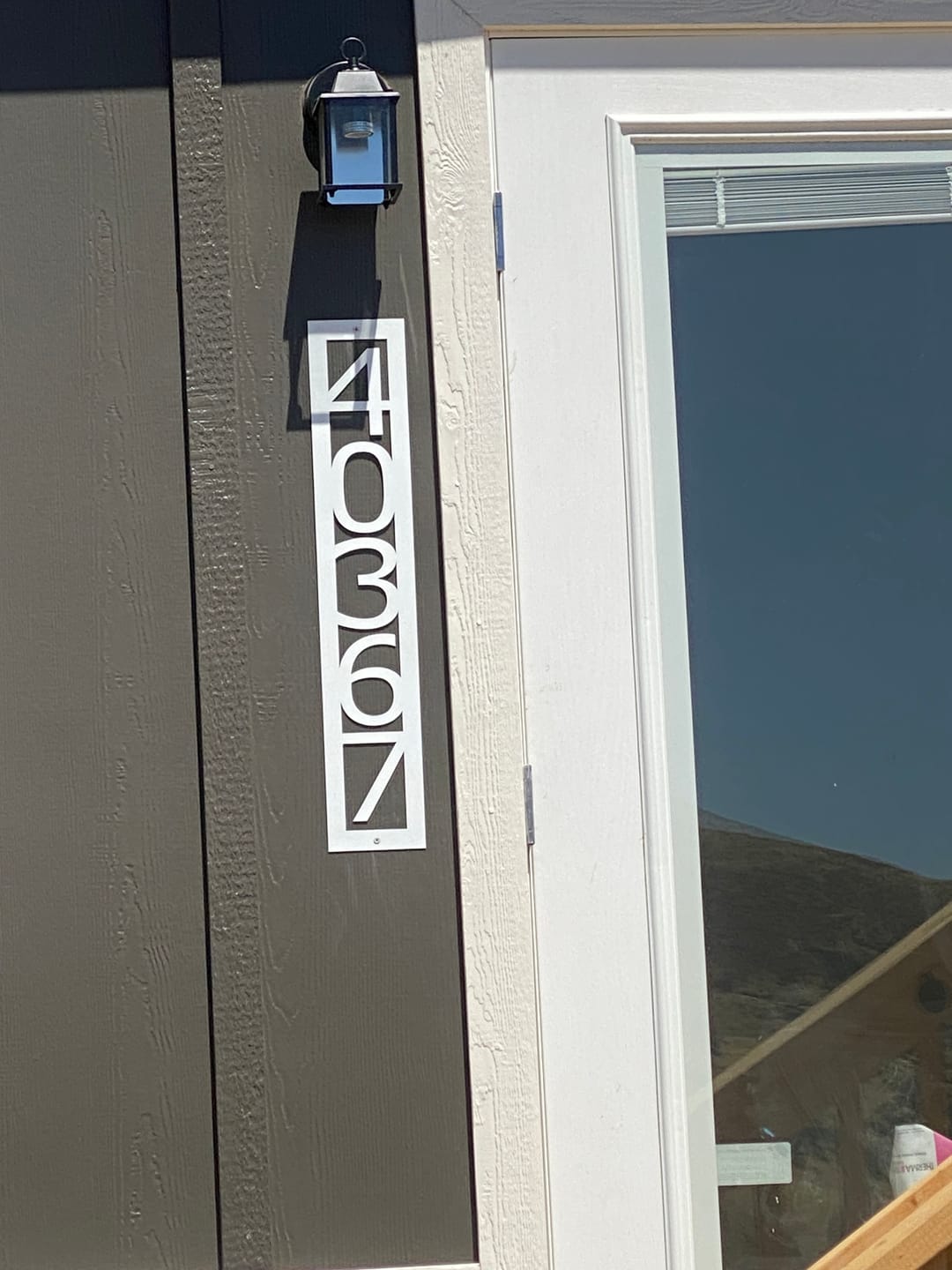 Customer photo review of Vertical Address Sign