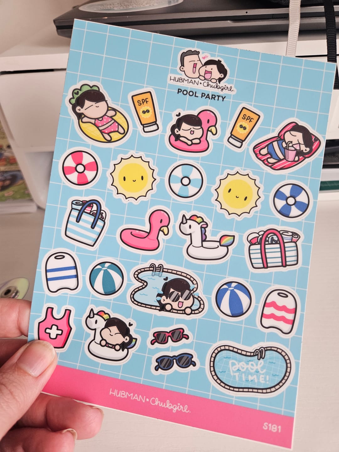 Customer photo review of Pool Party Sticker Sheet